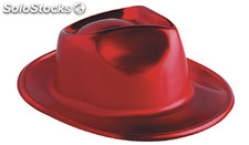Sombrero alcapone metalizado rojo, 12