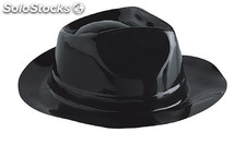 Sombrero alcapone plastico negro, 12