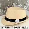 Sombrero Borsalino con Chapa personalizada para Boda