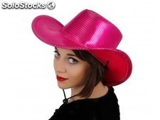 Sombrero cowboy lentejuelas rosa