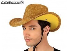 Sombrero de cowboy amarillo brillante