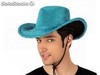 Sombrero de cowboy azul brillante