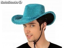 Sombrero de cowboy azul brillante