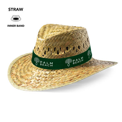 Sombrero de paja en color verdoso natural cinta interior - Foto 2