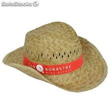 Sombrero de paja VERT con cinta GRABADA a 1 color