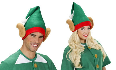 Sombrero elfo ayudante de papá noel con orejas