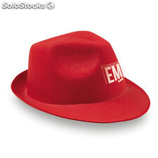 Sombrero en resistente y suave fieltro de color rojo in