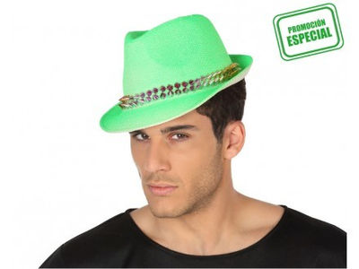 Sombrero fluor verde 12X28CM