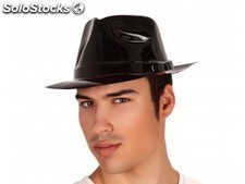 Sombrero ganster negro en pvc