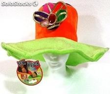 Sombrero hippy flor naranja