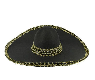 Sombrero mejicano grande negro