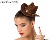 Sombrero mini de cowboy marron