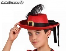 Sombrero mosquetero rojo niños