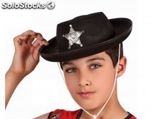 Sombrero negro sheriff estrella niños
