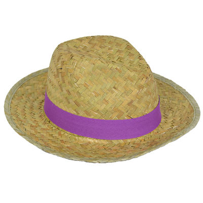 Sombrero paja ala corta con cinta