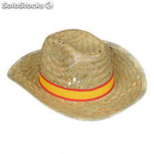 Sombrero paja tejano con cinta grabada a 1 color