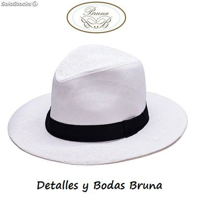 Sombrero Panamá Blanco. Sombreros Baratos Hombre Boda - Foto 3