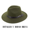 Sombrero Panamá de Lana Verde. Detalles para Boda y Comunion