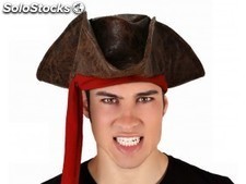 Sombrero pirata marron 3 puntas 33CMS