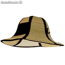 Sombrero plegable de paja de 6 paneles con ribetes en v