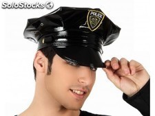 Sombrero policia polipiel negro