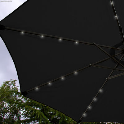 Sombrilla Voladiza Inclinable de 2.7m con Luces LED - Negro - Foto 5