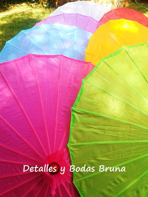 Sombrillas Parasol de Tela Colores Surtidos sin decorar. Sombrillas boda - Foto 4
