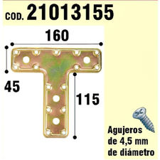 Soporte Para Madera Placa &quot;T&quot; Bicromatado 160 mm.