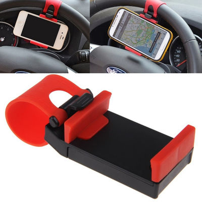 Soporte universal de smartphone para volante | rojo | sujeción ajustable móvil