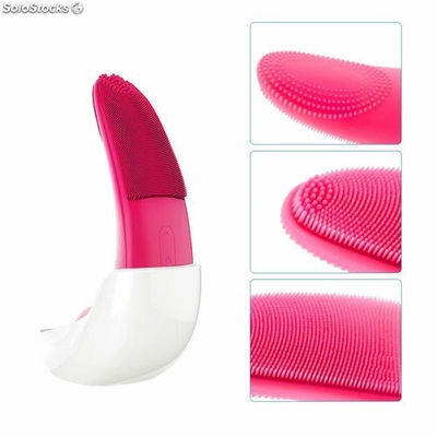 Spazzola facciale elettrica in silicone rosa spazzola detergente per la pelle - Foto 4