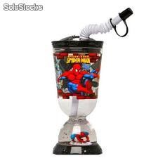 Spiderman Glas mit Stroh (275 ml)