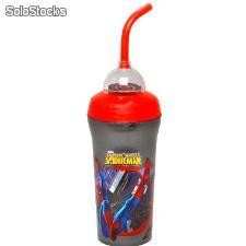 Spiderman Glas mit Stroh (300 ml)