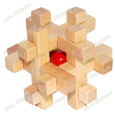 Spielen ball eimer - holz - wit - puzzle - 8 x 8 cm