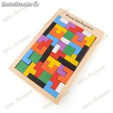 Spielen wit holz - puzzle stücke farben - 33 x 28 cm