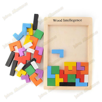 Spielen wit holz - puzzle stücke farben - 33 x 28 cm - Foto 2