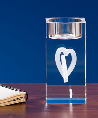 Splecione serca 3D - GRAWER w kryształowym świeczniku - Zdjęcie 3