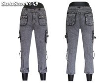 Spodnie damskie jeansowe 3/4 bojówki rybaczki