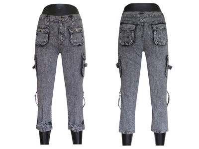 Spodnie damskie jeansowe 3/4 bojówki rybaczki