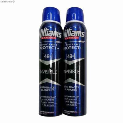 Spray déodorant Invisible Williams (2 pcs) (200 ml)