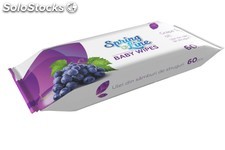 Spring line baby wet wipes grapes whit CAP 60PCS