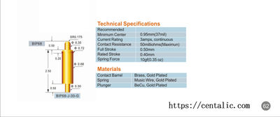 Spring Loaded Pogo Pin Test Probe BIP68 Series for Battery Contact