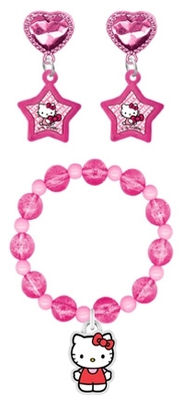 Sprzedam ZABAWKI Hello Kitty bransoletka + klipsy biżuteria - Zdjęcie 2