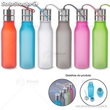 Squeeze/Garrafa de Plástico 600 ml com Filtro e Alça de Silicone