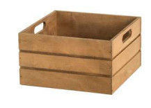 Średnio postarzane kwadratowe drewniane pudełko z uchwytem