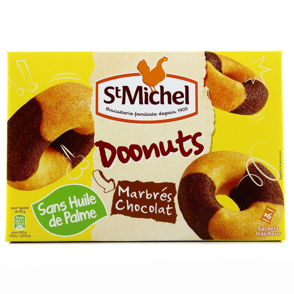 St Michel Gateaux Doonuts Chocolat La Boite De 6 180 G