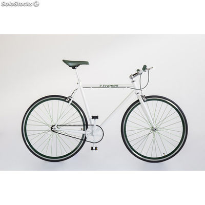 städtische Fahrrad 7 Frames grün und weiß