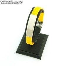 Stahl und Gummi-Armband mit Greca 10 mm Farben. GELB