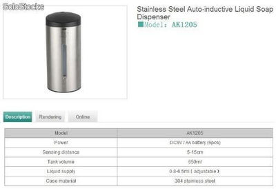 Stainless Steel Auto-inductive Liquid Soap Dispenser(Dispensador Japón Líquido)