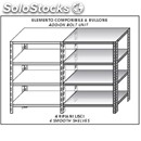 Stainless steel bolt-on shelf - modular unit - height cm 200 - 4 smooth shelves