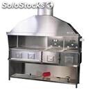 Stainless steel charcoal grill - n° 4 stoves with 2 joined stoves - steel base -